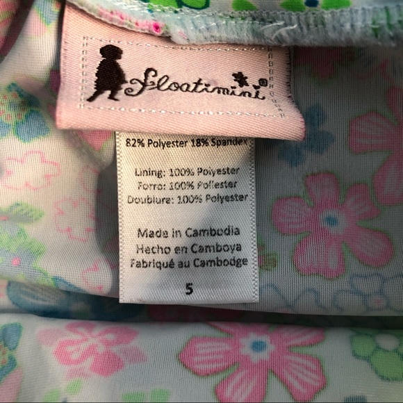 Floatimini Floral Rash Guard Size 5 - Picture 2 of 4